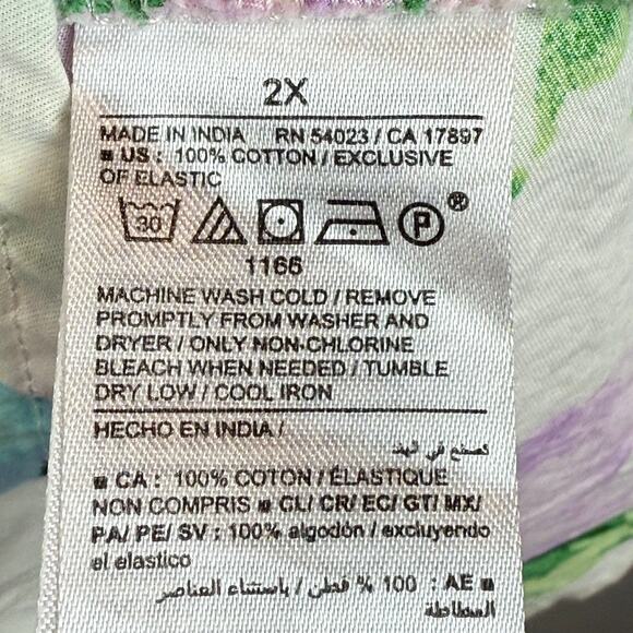 Old Navy Floral Mini Dress 2X Multi Smocked Puff Sleeve Cottagecore Boho Bloom - Picture 6 of 9